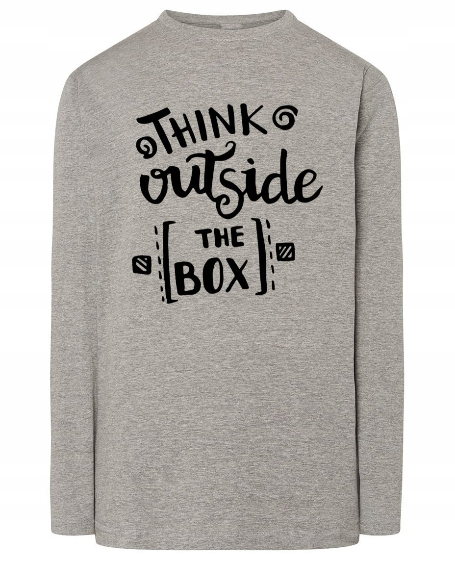 Longsleeve nadruk napis Myśl nieszablonowo r.XS