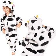Stroje karnawałowe - Piżama Dla Dzieci Dziecięca Kigurumi Onesie Kostium Strój Krowa 105-115 cm - miniaturka - grafika 1