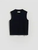 Bluzy dla chłopców - Reserved - Bawełniana kamizelka - granatowy - miniaturka - grafika 1