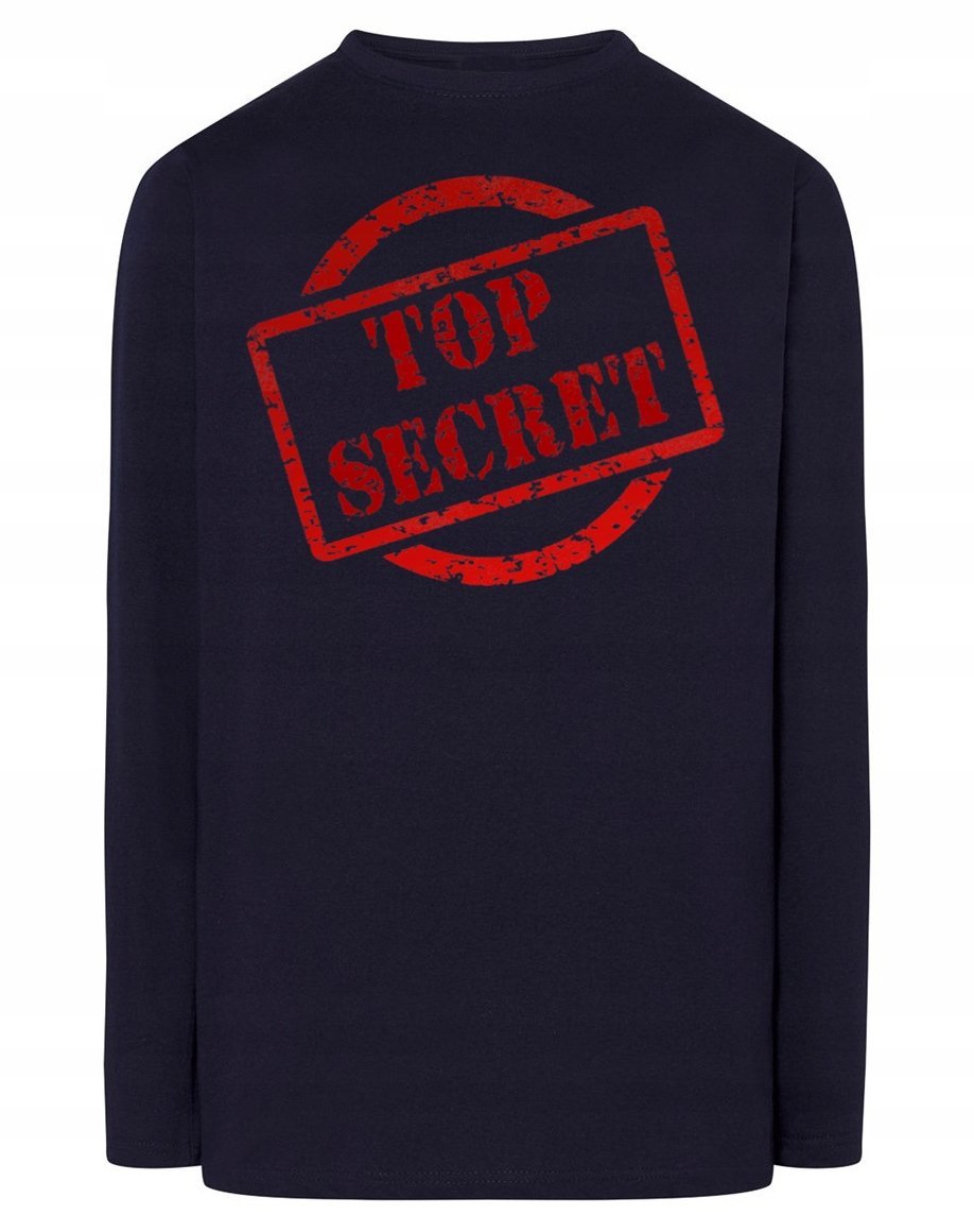 Longsleeve męski nadruk napis TOP SECRET r.5XL