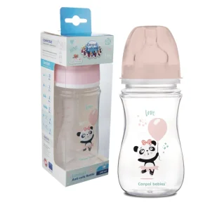CANPOL BABIES BUTELKA SZEROKA ANTYKOLKOWA 240ml EXOTIC +3m - Butelki dla niemowląt - miniaturka - grafika 1