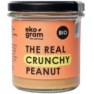 Słodkie kremy i masła - MASŁO ORZECHOWE BIO CRUNCHY PASTA Z ORZESZKÓW ZIEMNYCH EKO 300g Ekogram - miniaturka - grafika 1