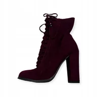 Botki damskie - Bordowe botki damskie CARLOS 37,5 - miniaturka - grafika 1