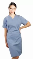Odzież medyczna - Sukienka medyczna chirurgiczna niebieska bawełna 100% M - miniaturka - grafika 1