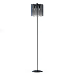 Stojąca lampa podłogowa Nira ML3523-3-EBCN Zumaline szkło przydymiony czarny - Lampy stojące - miniaturka - grafika 1