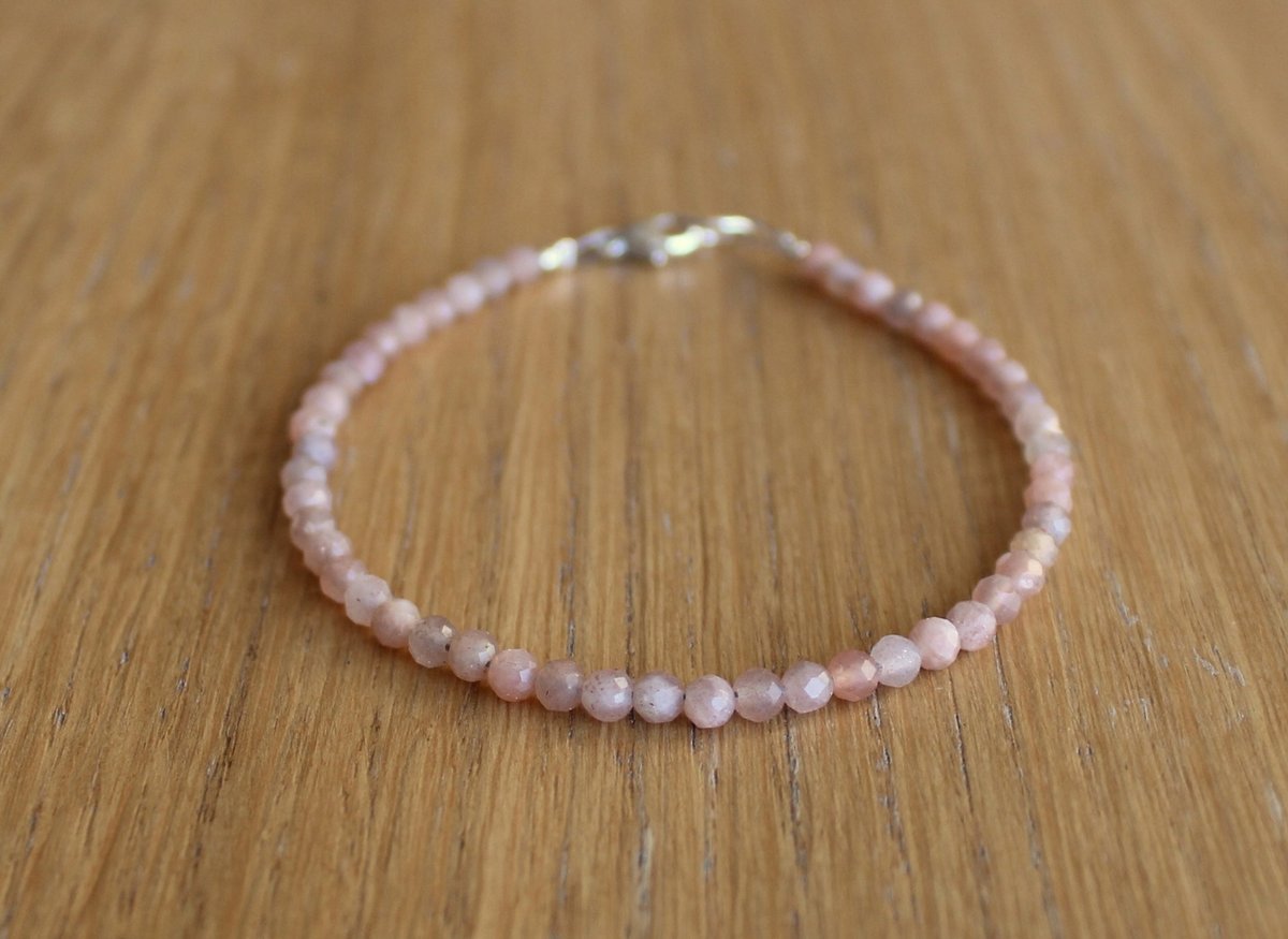 Bransoletka naturalny KAMIEŃ SŁONECZNY fasetowany 3,0mm agalag, bez marki, AG00000730