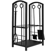 Akcesoria kominkowe - Stojak na drewno z przyborami PK011 30 x 40 x 73 cm - miniaturka - grafika 1