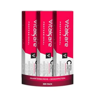 Vitalcare | Profesjonalny profesjonalny krem do koloryzacji włosów, farba do włosów z białkiem jedwabiu, nr 5/5, jasny mahoń, 3 szt. x 100 ml - Farby do włosów i szampony koloryzujące - miniaturka - grafika 1