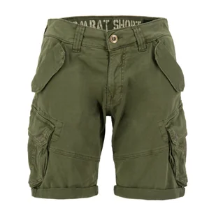 spodnie bojówki krótkie ALPHA INDUSTRIES - COMBAT SHORT DARK OLIVE-30 - Spodnie męskie - miniaturka - grafika 1