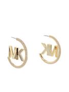 Kolczyki - Michael Kors Kolczyki Pavé Logo Hoop Earrings MKJ7786710 Złoty - miniaturka - grafika 1