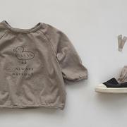 Bluzki dla niemowląt - Slowmoose Letnie ubrania dla dzieci i bluzka, z bawełnianą małą kaczką jasny brąz 5T - miniaturka - grafika 1