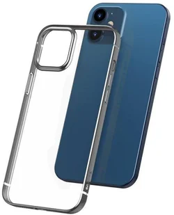 Baseus Shining Case Elastyczne żelowe etui z metaliczną błyszczącą ramką iPhone 12 Pro / iPhone 12 Srebrny (ARAPIPH61N-MD0S) ARAPIPH61N-MD0S - Etui i futerały do telefonów - miniaturka - grafika 1