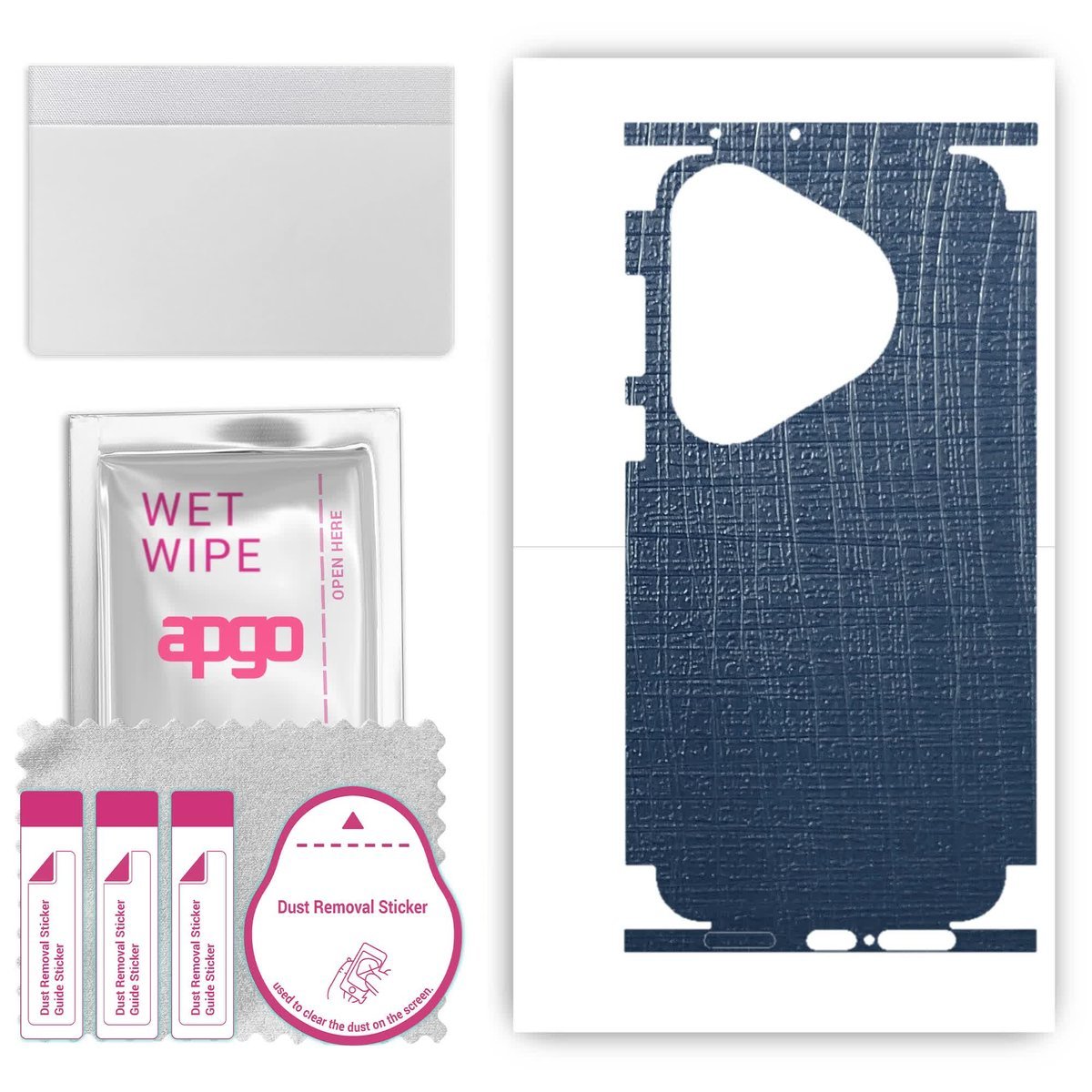 Folia naklejka skórka strukturalna na TYŁ+BOKI do Huawei Pura 70 Pro - Tkanina Granatowa - apgo SKINS