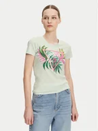 Koszulki i topy damskie - Guess T-Shirt W5GI07 J1314 Turkusowy Slim Fit - miniaturka - grafika 1