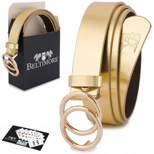 Skórzany pasek damski do spodni sukienki koła klasyczny złoty Beltimore B06 granatowy r.110-125 cm - Paski Skórzany pasek damski do spodni sukienki koła klasyczny złoty Beltimore B06 granatowy r.110-125 cm - Paski - miniaturka - grafika 1