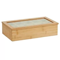 Pojemniki kuchenne - Zeller Bambusowa szkatułka na herbatę 10 przegródek, 9x20x36 cm - miniaturka - grafika 1