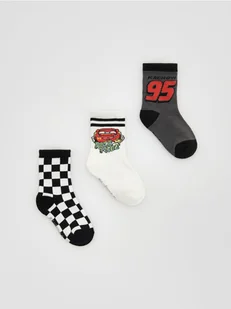 Reserved - Skarpetki Auta 3 pack - złamana biel - Skarpetki dla dzieci - miniaturka - grafika 1