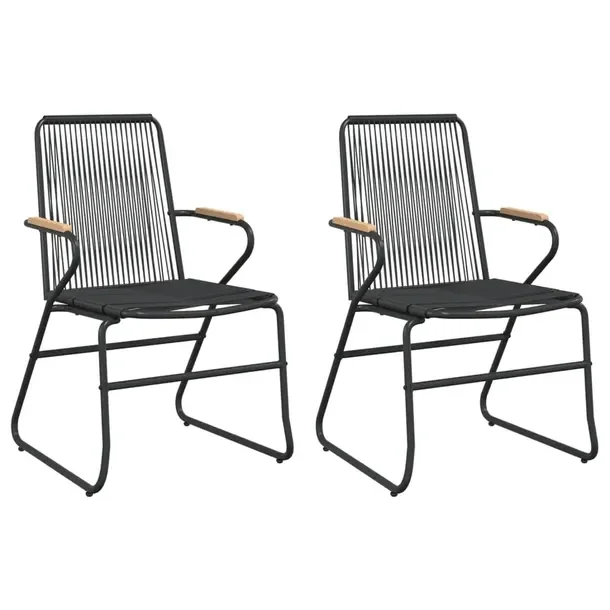 Krzesła ogrodowe z rattanu PVC, stalowa rama, 58 x 59 x 85,5 cm, brązowe
