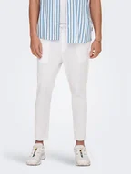 Spodnie męskie - Only & Sons Spodnie materiałowe 22024966 Biały Tapered Fit - miniaturka - grafika 1