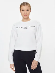 Tommy Hilfiger Bluza Logo WW0WW39791 Biały Regular Fit - Bluzy damskie - miniaturka - grafika 1