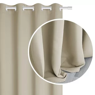 Zasłona 140 x 250 Blackout Przelotki Hold Beżowy - Zasłony - miniaturka - grafika 1