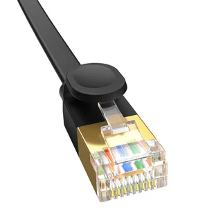 Płaski kabel sieciowy Baseus Ethernet RJ45, Gigabit, Cat.7, 8 m (czarny) - Kable miedziane - miniaturka - grafika 6
