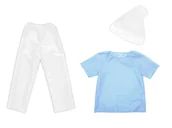 Stroje karnawałowe - ZESTAW SMERF BIAŁO-BŁĘKITNY 134-140 3el - miniaturka - grafika 1