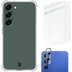 Bizon Etui + 2x szkło + obiektyw Case Clear Pack do Samsung Galaxy S23 Plus przezroczyste - Etui i futerały do telefonów - miniaturka - grafika 1