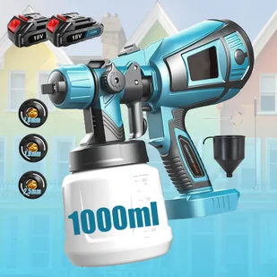 TEMU Potężny Bezprzewodowy Pistolet do Malowania - Kompatybilny z Akumulatorami Makita 18V, 3000mAh, Regulowany Zawór, 3 Wzory Natrysku do Drewna, - Inne - miniaturka - grafika 1