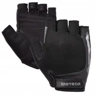 Rękawiczki rowerowe - Rękawiczki Rowerowe Kolarskie Krótkie Na Rzep Bez Palców Czarne METEOR - miniaturka - grafika 1