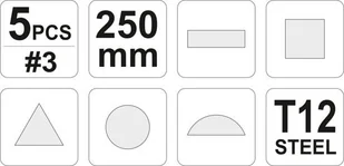 YATO PILNIKI DO METALU 250 MM, KPL. 5 SZT. YT-6239 YT-6239 - Pozostałe narzędzia ogrodowe - miniaturka - grafika 2
