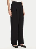 Spodnie damskie - Tommy Hilfiger Spodnie materiałowe WW0WW46749 Czarny Relaxed Fit - miniaturka - grafika 1