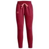 Spodnie damskie - Under Armour Rival Fleece Joggers 1356416-664 Damskie Spodnie Czerwone - miniaturka - grafika 1