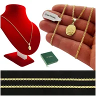 Biżuteria dla dzieci - PIĘKNY ZŁOTY ŁAŃCUSZEK BISMARK + MEDALIK SZKAPLERZ PREZENT DLA DZIEWCZYNKI - miniaturka - grafika 1