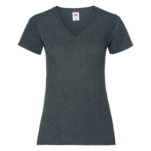 Koszulka damska V-Neck Fruit of the Loom - Dark Heather Grey L - Koszulki i topy damskie - miniaturka - grafika 1