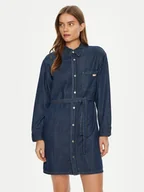 Sukienki - Calvin Klein Jeans Sukienka jeansowa J20J225008 Granatowy Regular Fit - miniaturka - grafika 1