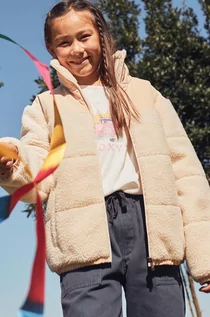 Kurtki i płaszcze dla dziewczynek - Roxy kurtka dziecięca WHEN I RIDE JCKT kolor beżowy - grafika 1