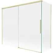 Parawany nawannowe - Mexen Rox parawan nawannowy 2-skrzydłowy rozsuwany 180 + 90 x 150 cm, transparent, złoty szczotkowany - 8C9-180-090-55-00 - miniaturka - grafika 1