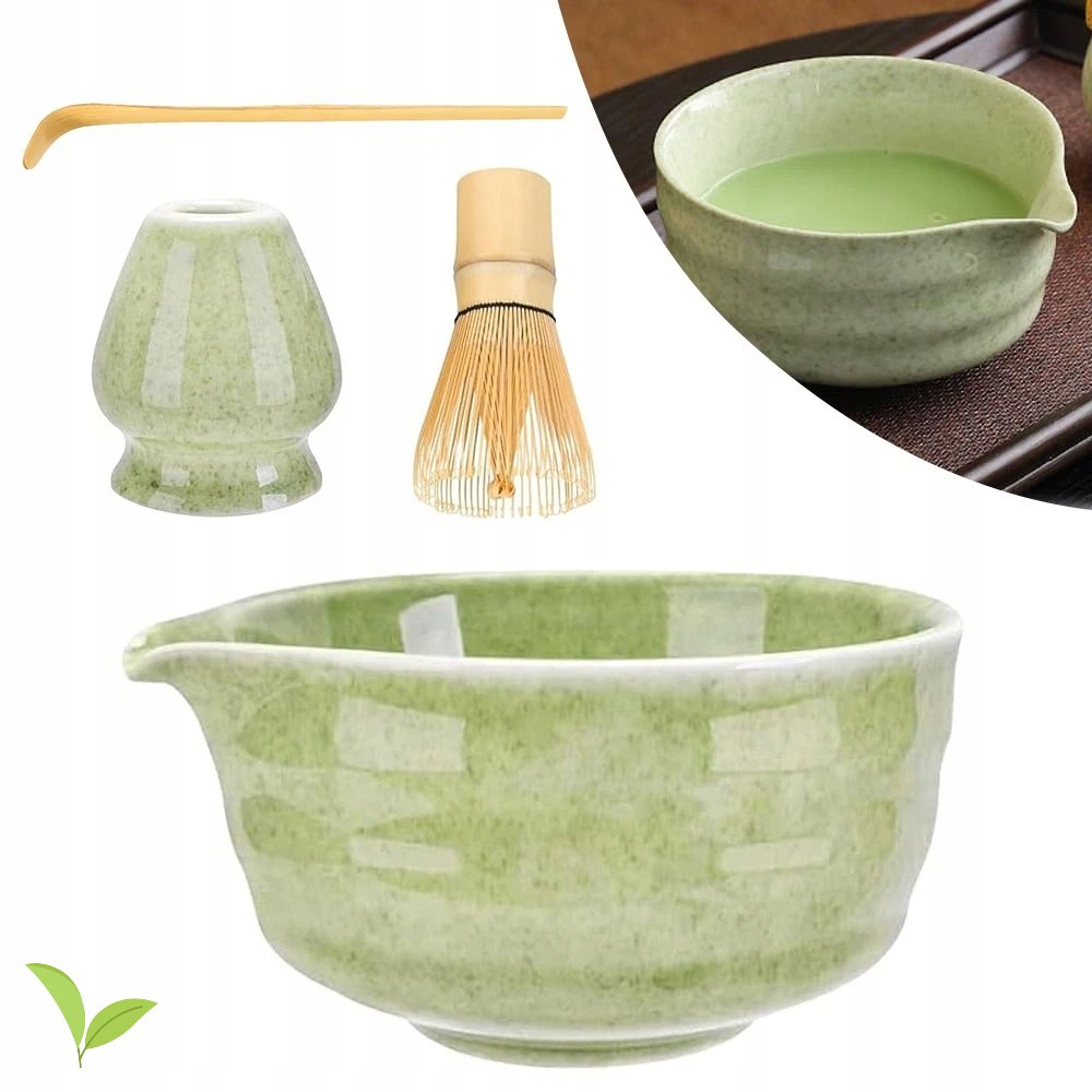 Zestaw Matchy Ceramiczny Z Bambusowymi Chasen I Czarką Dodatkami
