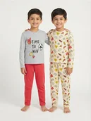Piżamy chłopięce - Sinsay - Zestaw dwóch dwuczęściowych bawełnianych piżam - kremowy - miniaturka - grafika 1