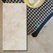 Kostki brukowe i krawężniki - Tiles Tawertyn Light Medium VC Wypełniony Szlifowany 120x60x2 cm - miniaturka - grafika 1