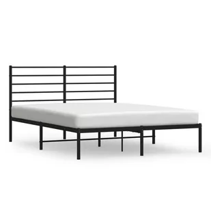 Metalowa rama łóżka z wezgłowiem, czarna, 160x200 cm Lumarko! - Łóżka - miniaturka - grafika 3
