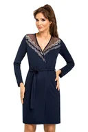 Piżamy damskie - Donna Szlafrok Jasmine Dark Blue S Granatowy - miniaturka - grafika 1