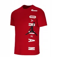 Koszulki męskie - Koszulka Męska Sportowa T-shirt Czerwony Nike Air Jordan DA9622-687 r. S - miniaturka - grafika 1