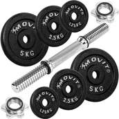 Hantle i ciężarki - MOVIT Zestaw hantli żeliwnych, 20 kg - miniaturka - grafika 1