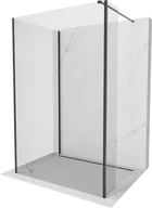 Ścianki i drzwi prysznicowe - Mexen Kioto ścianka prysznicowa Walk-in 110 x 105 x 40 cm, transparent, czarna - 800-110-105-221-70-00-040 - miniaturka - grafika 1