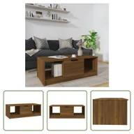 Ławy i stoliki kawowe - The Living Store stolik kawowy brązowy dąb 102x50x36 cm materiał drewnopochodny - miniaturka - grafika 1