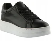 Półbuty damskie - Guess Czarne Półbuty Damskie Na Grubej Białej Podeszwie 41 Gpa - GUESS - miniaturka - grafika 1