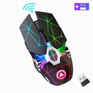 Torby na laptopy - MYSZKA BEZPRZEWODOWA SLIM LED ŁADOWANA RGB BEZKLIKOWA USB 2.4Ghz AKUMULATOR M444020 - miniaturka - grafika 1