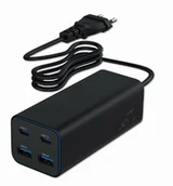 Zasilacze do laptopów - Gembird Ładowarka uniwersalna 100W GaN 2xUSB-A 2xUSB-C szybkie ładowanie czarna TA-UC-2A2C-PD100-01-BK - miniaturka - grafika 1